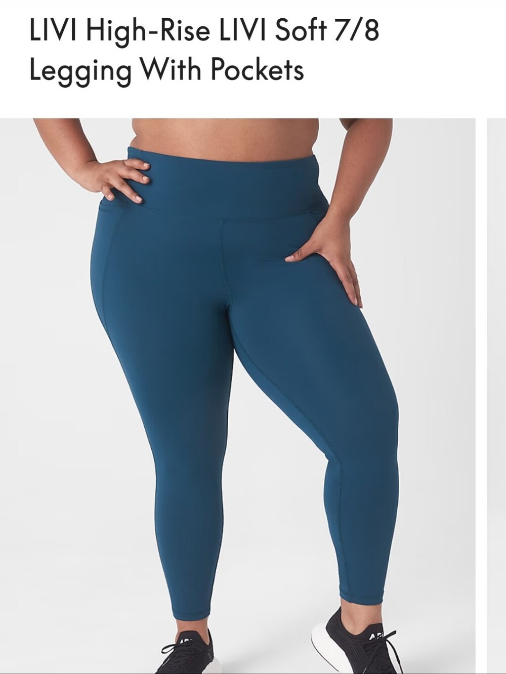 Teal LIVI Soft High Rise 7/8 Length Leggings with Pockets 26/28 4x Lane Bryant